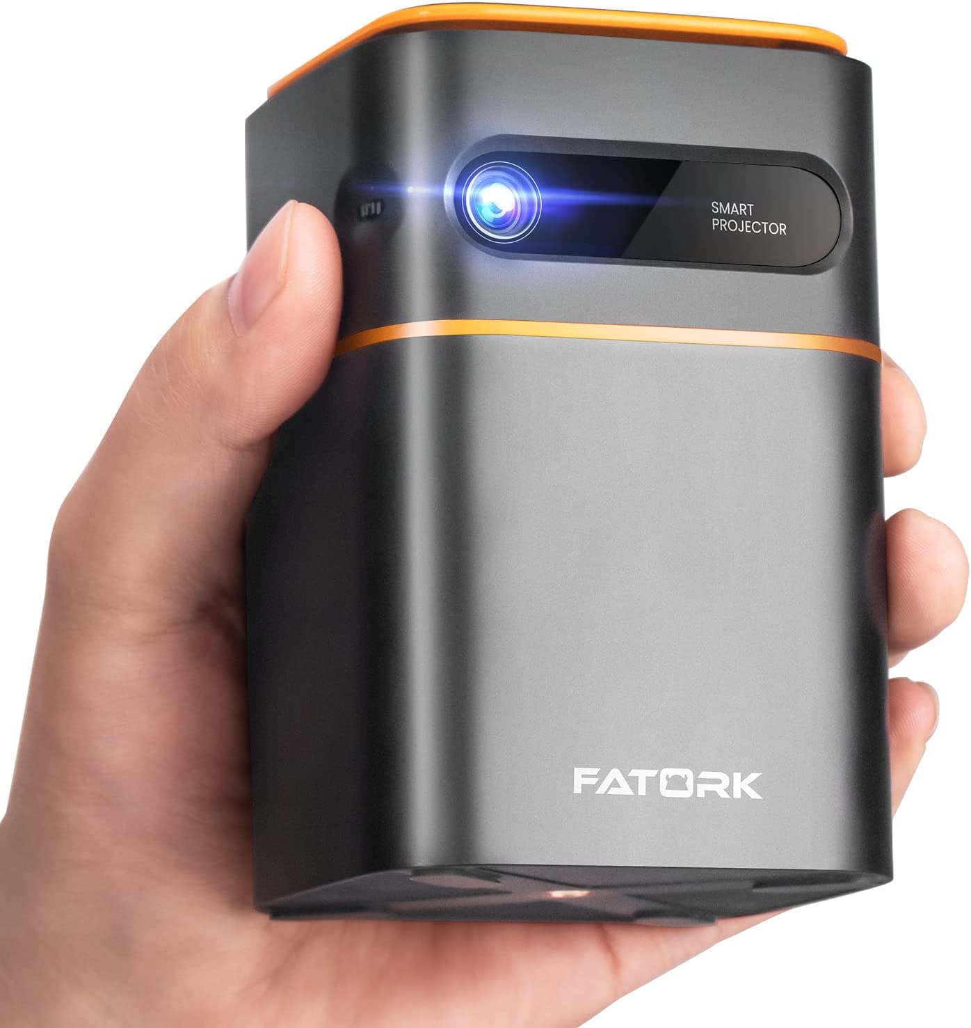 FATORK Mini Projector, 5G WiFi DLP Smart Portable Movie Projectors, Pocket Monster Outdoor Projector for Phone 1080P HD Support Wireless Video Travel Short Throw, Compatible with iOS/Android/HDMI/USB