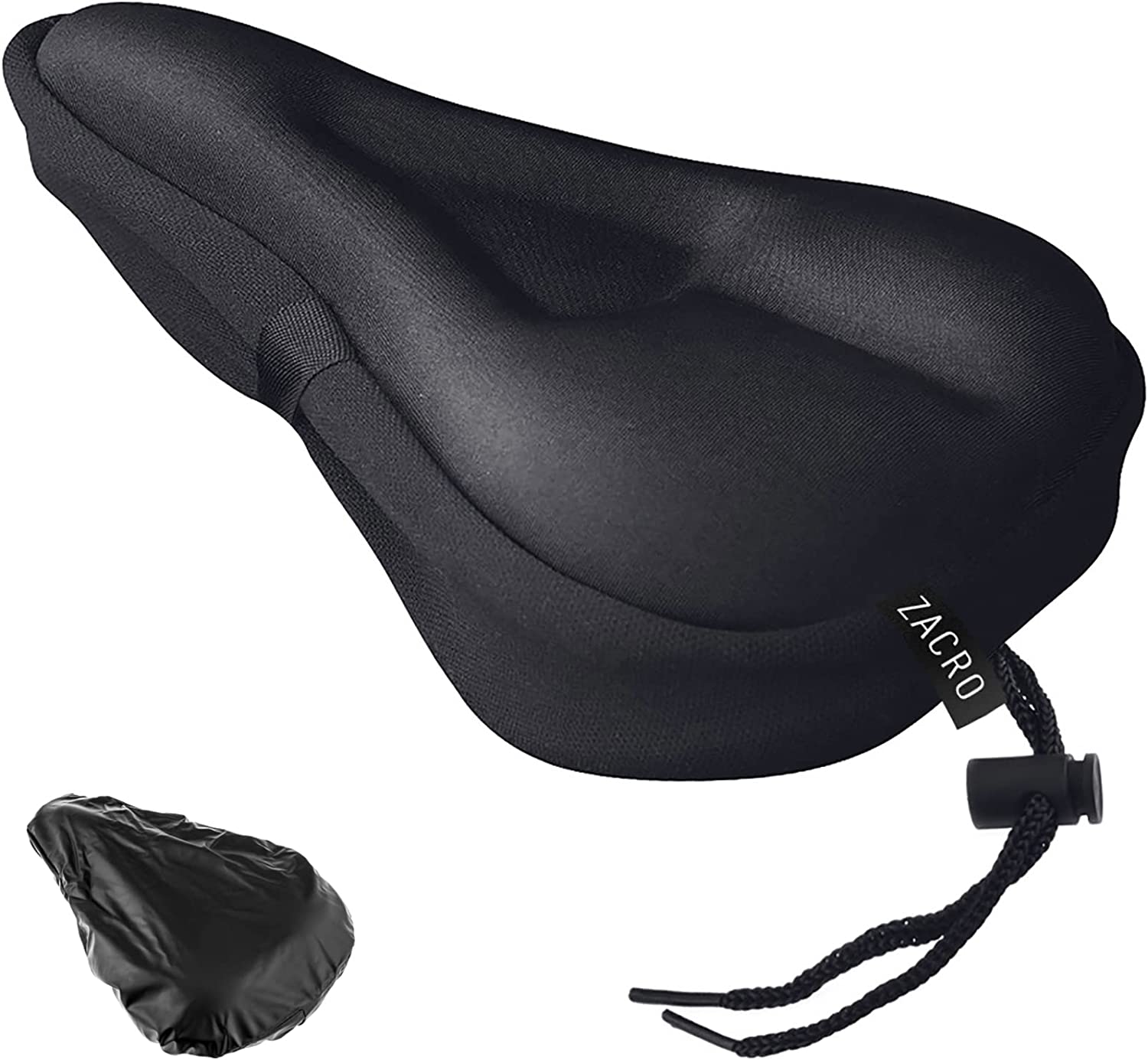 Zacro Bike Seat Cushion - Gel Padded Bike Seat Cover for Men Women Comfort, Extra Soft Exercise Bicycle Seat Compatible with Peloton, Outdoor & Indoor