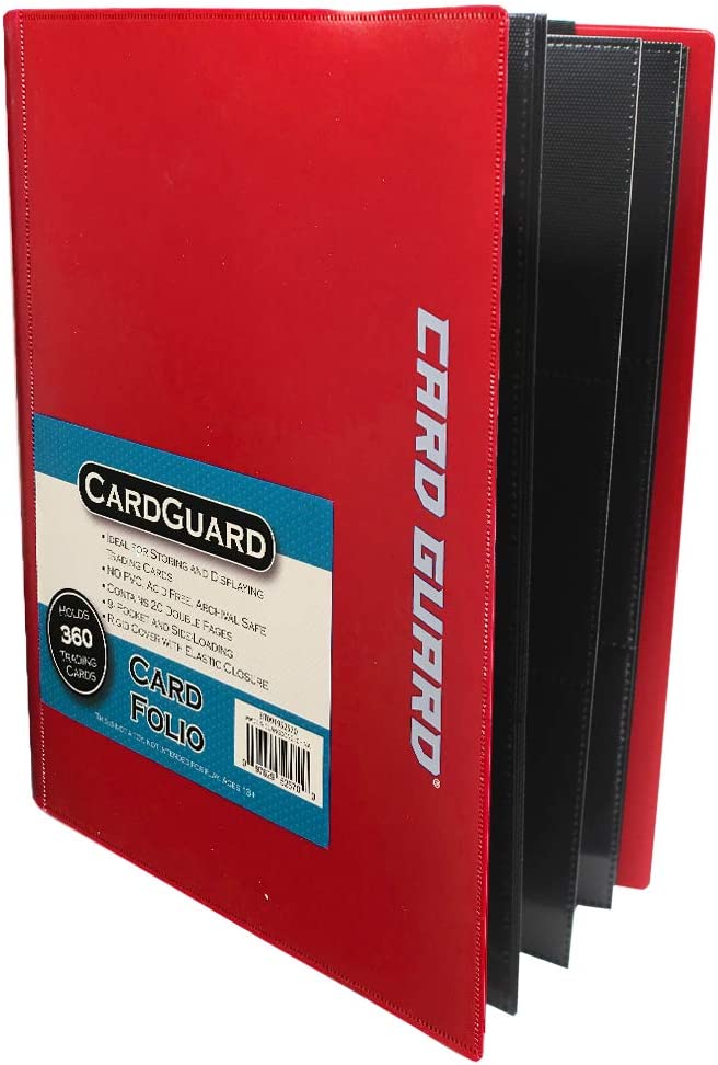 CardGuard Trading Card Pro-Folio, 9-Pocket Side-Loading Pages, Holds 360 Cards, White