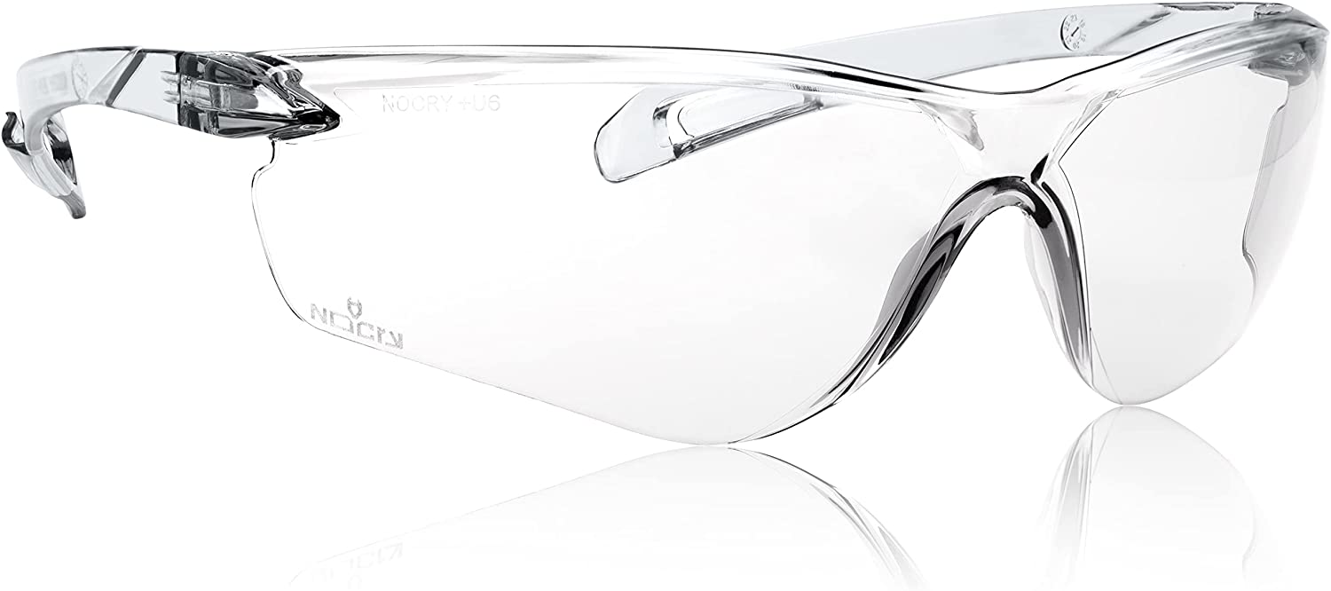 NoCry Lightweight Protective Safety Glasses with ANSI Z87.1 Rated, Clear, Scratch Resistant, Anti Fog Lenses, Suitable for Indoor or Outdoor Use